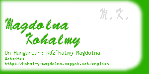 magdolna kohalmy business card